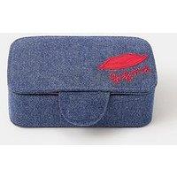 Accessorize Small Paris Denim Jewellery Box - Blue