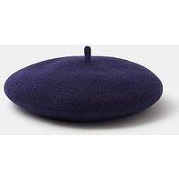 Accessorize Plain Wool Beret - Navy