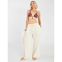 Accessorize Lurex Stripe Trousers - Cream