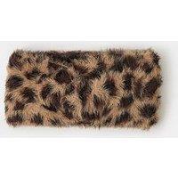 Accessorize Faux Fur Leopard Print Bando - Brown