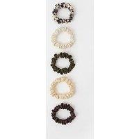 Accessorize 5-Pack Mix Skinny Hair Scrunchies - Blue
