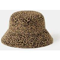 Accessorize Cheetah Print Bucket Hat - Brown