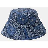 Accessorize Reversible Bandana Print Bucket Hat - Blue