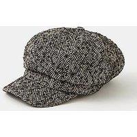 Accessorize Herringbone Baker Boy Hat - Black