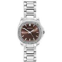Sekonda Womens Octaire Silver Stainless Steel Bracelet With Brown Dial Analogue Watch
