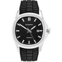 Sekonda Mens Octaire Black Silicone Strap With Black Dial Analogue Watch
