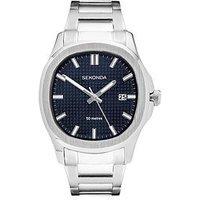 Sekonda Sekonda Mens Octaire Silver Stainless Steel Bracelet With Blue Dial Analogue Watch