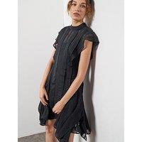 Allsaints Fleur Texture Dress In - Black