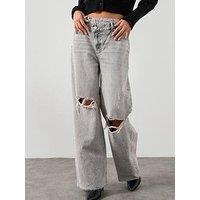 Allsaints Aki Crossover Jeans - Grey