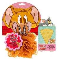 Tom And Jerry Jerry Sleep Mask And Body Puff Bundle With Cheese And Bath Fizzer