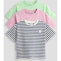 The Very Collection Girl 3 Pack Applique Detail T-Shirt - Multi