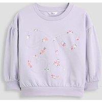 The Very Collection Girls Cherry Detailed Jumper - Lilac