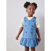 The Very Collection Girl Cherry Dress Set - Mid Wash