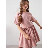 The Very Collection Girls Jersey Short Sleeve Dress - Pink