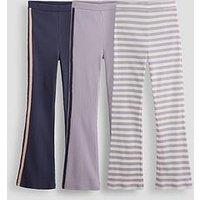 The Very Collection Girls 3 Pack Flare Leggings - Multi