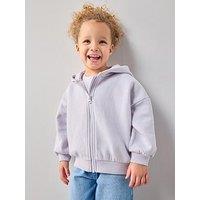 The Very Collection Girls Cotton Rich Zip Up Sweat Hoody - Lilac