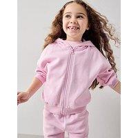 The Very Collection Girls Cotton Rich Zip Up Hoody Co-Ord - Pink