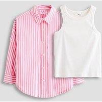 The Very Collection Girls Shirt With Vest Set - Pink