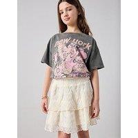 The Very Collection Girls Oversized Band Graphic T-Shirt - Print
