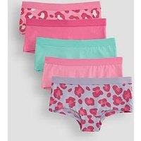 The Very Collection Girls Leopard Print Brief 5Pk - Multi