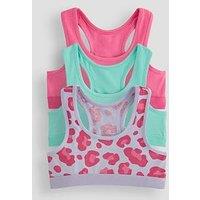 The Very Collection Girls Leopard Print Bra 3Pk - Multi