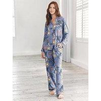 Chelsea Peers Celestial Zebra Print Button-Up Long Pyjama Set - Lilac