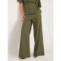 River Island Short Sleeve Twist Detail Top - Khaki