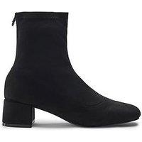 Moda In Pelle Stretch Low Heel Sock Boot- Black