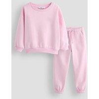 The Very Collection Girls Co-Ord Set With Long Sleeve Sweatshirt And Joggers - Pink