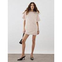River Island Ri Studio Fringe Oversized Tee - Pink
