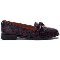 Moda In Pelle Fillipa Loafer - Burgundy Snake Print