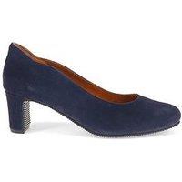 Jones Bootmaker Zoey Wide Fit Suede Court Shoe - Navy