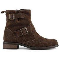 Jones Bootmaker Maribel Suede Buckle Ankle Boot - Brown
