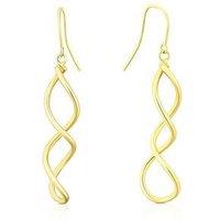 Ernest Jones 9Ct Gold Polished Twist 3D Drop Earrings