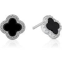 H. Samuel Black Clover Cz Stud Earrings