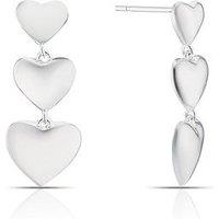H. Samuel Ss 3 Heart Drop Earrings - One Colour