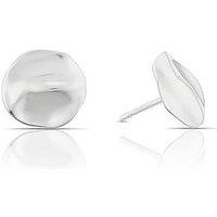 H. Samuel Ss Hamered Circle Studs - One Colour