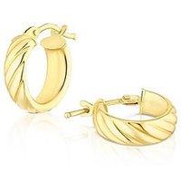 Ernest Jones 9Ct Gold Twist Huggie 8Mm - One Colour