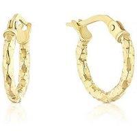 H. Samuel 9Ct Gold 10Mm Diamond Cut Hoops