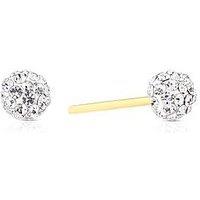 H. Samuel 9Ct Gold 5Mm Crystal Ball Stud Earrings
