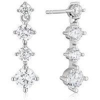 Ernest Jones Sterling Silver Rhod Cz Drop - One Colour