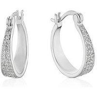 H. Samuel Sterling Silver Pav&Eacute; Set Cz Hoop Earrings