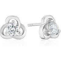 Ernest Jones Sterling Silver Cz Knot Stud Earrings