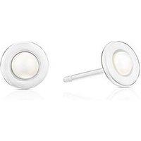 Ernest Jones Ss Freshwater Pearl Round Polish Studs - One Colour