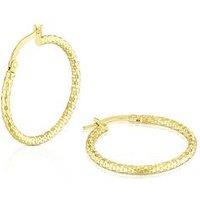 Ernest Jones 9Ct Dia Cut 20Mm Hoops - Gold