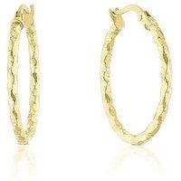 H. Samuel 9Ct Gold 20Mm Diamond Cut Hoop Earrings