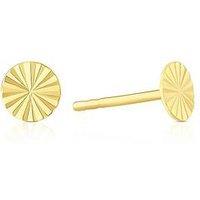 Ernest Jones 9Ct Gold Diacut Disc Studs - One Colour