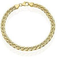 Ernest Jones 9Ct Wide Double Curb Bracelet - Gold