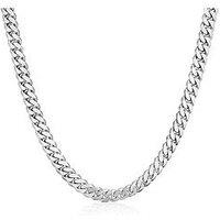 Ernest Jones Sterling Silver Diacut Txt Curb Necklace 20-Inch