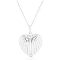 H. Samuel Sterling Silver Textured Heart Pendant 16+2" Necklace